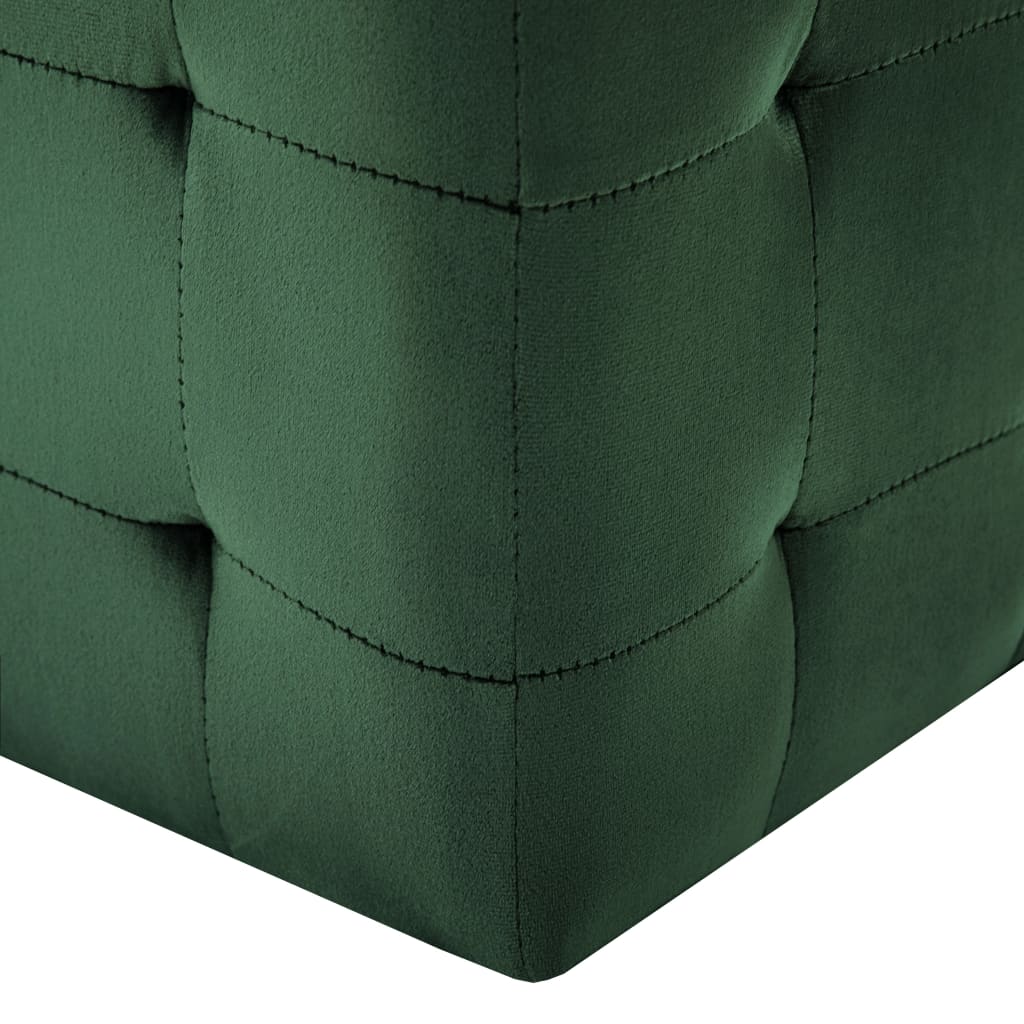2 pcs Poufs 30 x 30 x 30 cm Tissu velours #couleur_vert