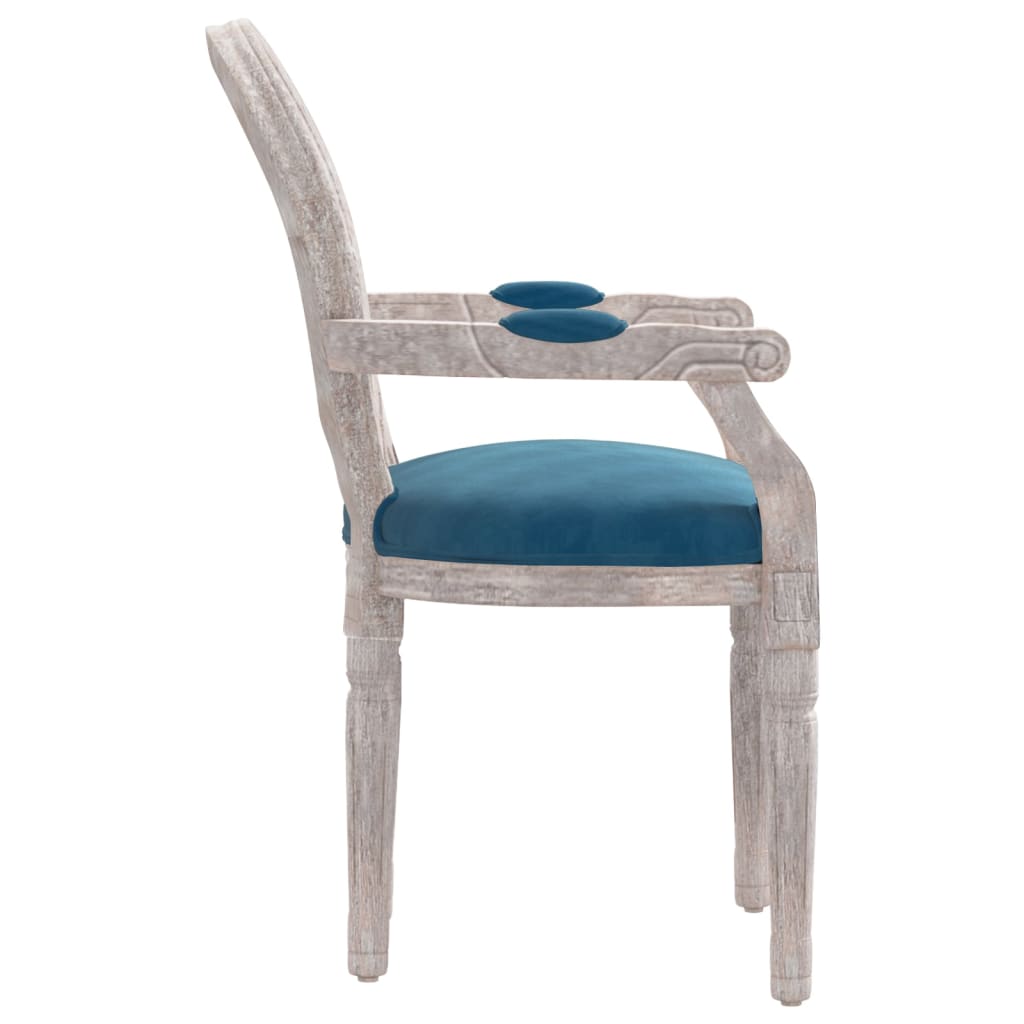 Chaise à manger 54x56x96,5 cm velours #couleur_bleu
