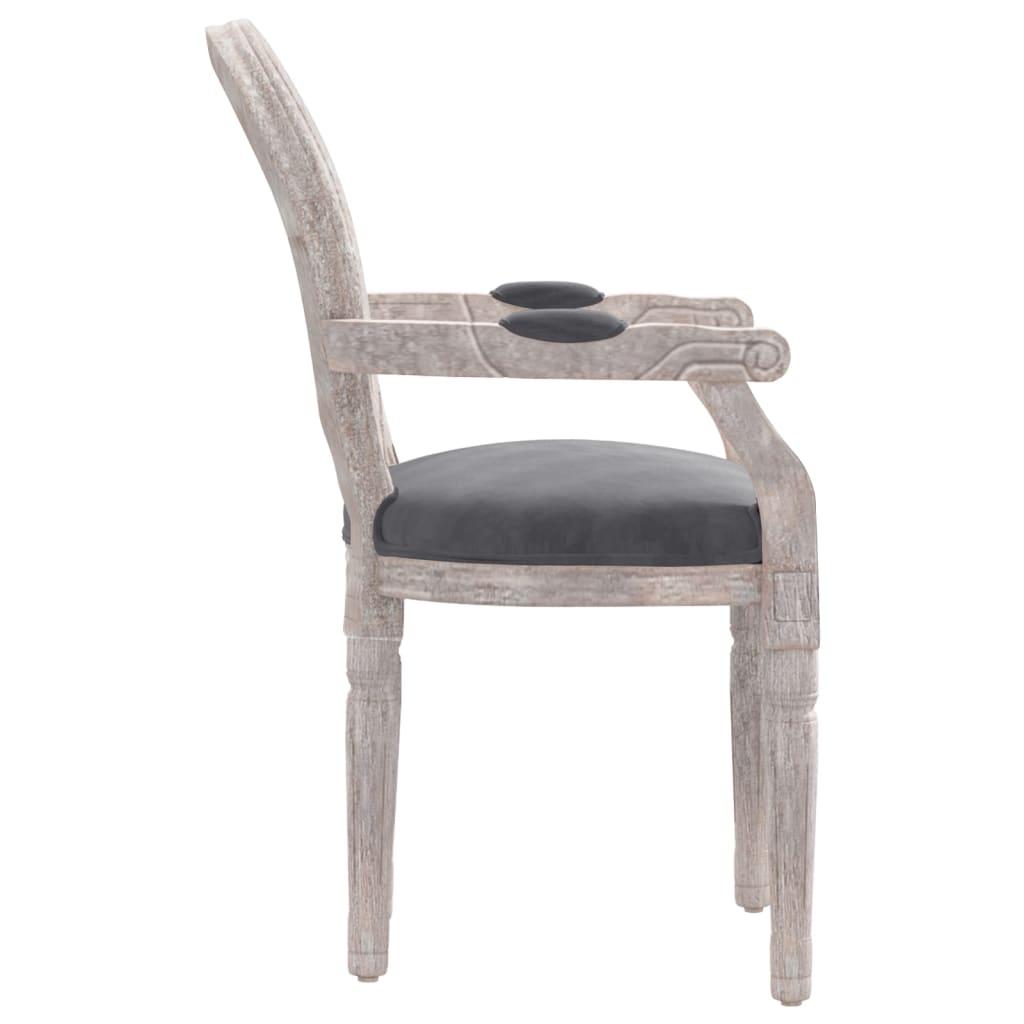Chaise à manger 54x56x96,5 cm velours #couleur_gris foncé