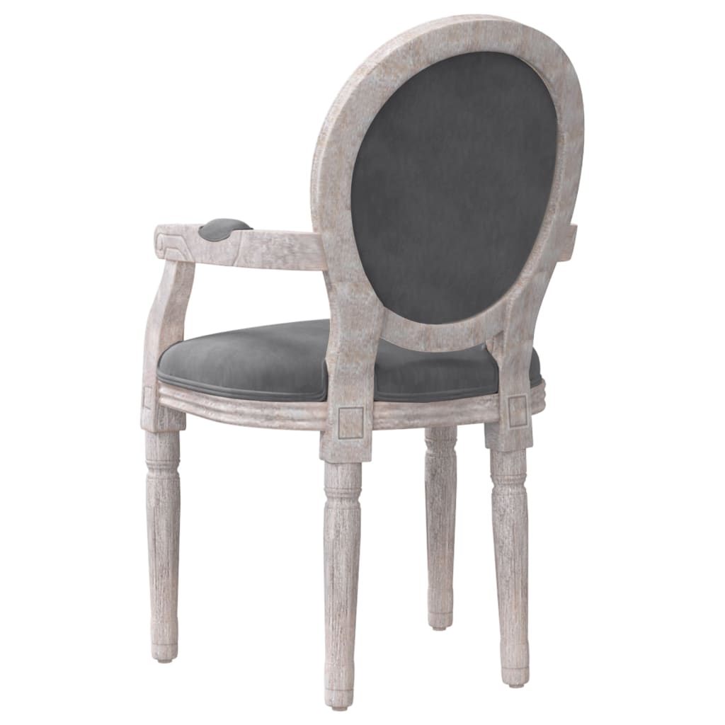 Chaise à manger 54x56x96,5 cm velours #couleur_gris foncé