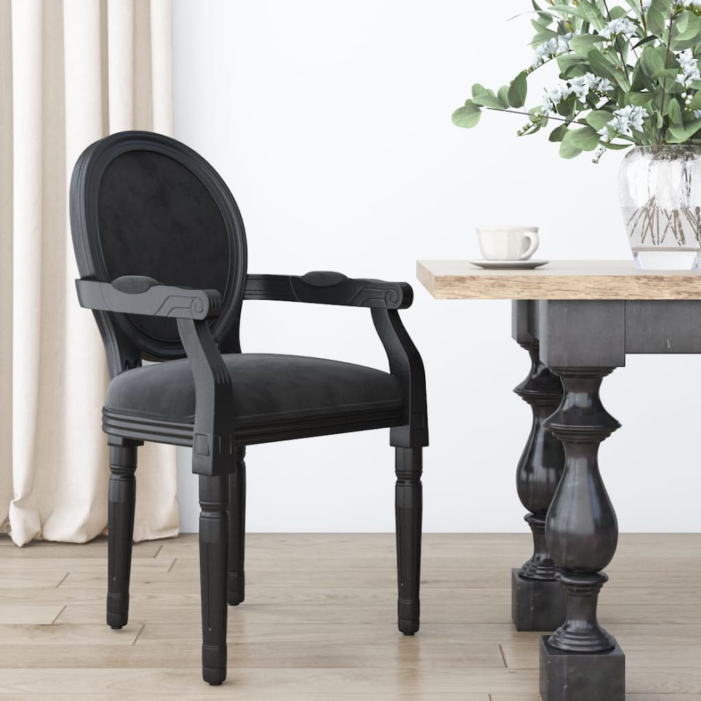 Chaise à manger 54x56x96,5 cm velours #couleur_noir