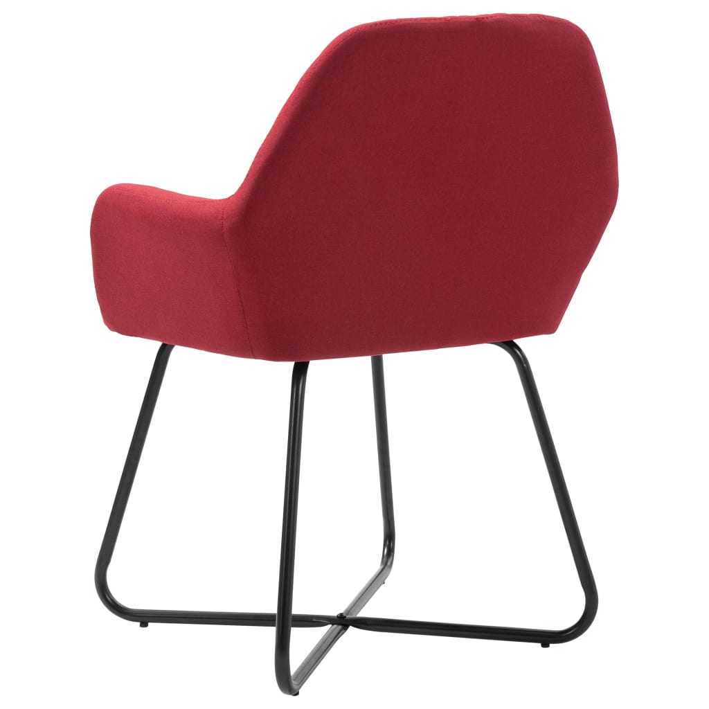 Chaises à manger lot de 2 tissu #couleur_rouge bordeaux