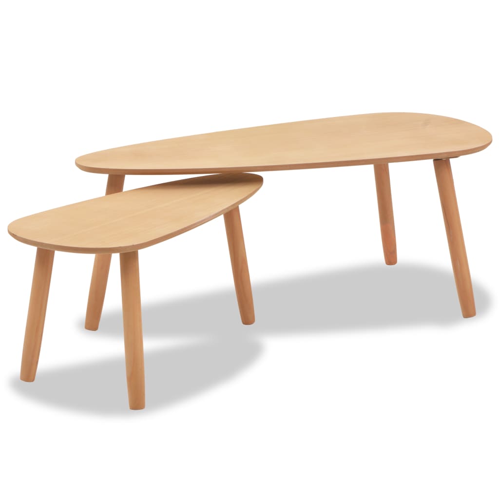 Table basse gigogne design en Bois de pin massif marron #couleur_marron