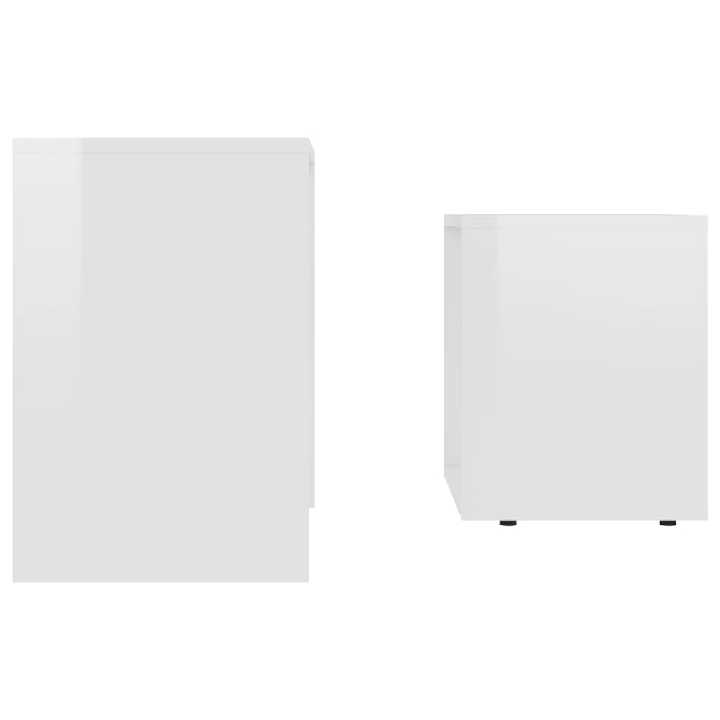 Ensemble de tables basses 48x30x45 cm Aggloméré #couleur_Blanc brillant