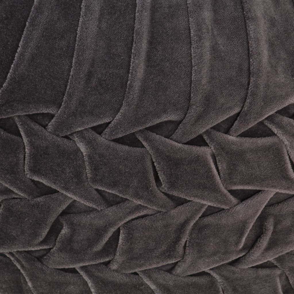 Pouf Velours de coton Design de sarrau 40 x 30 cm #couleur_anthracite