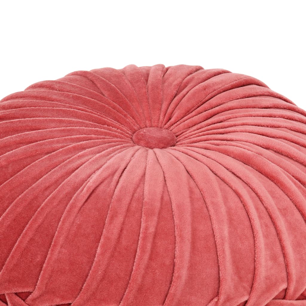Pouf Velours de coton Design de sarrau 40 x 30 cm #couleur_rose