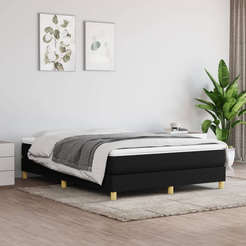 Sommier à ressorts de lit 2 places en tissu avec pieds offerts #couleur_noir