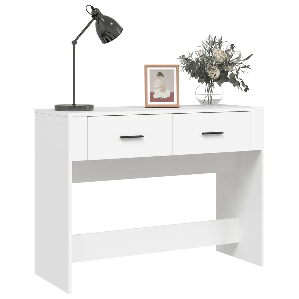 Table console 100x39x75 cm Bois d'ingénierie #couleur_blanc
