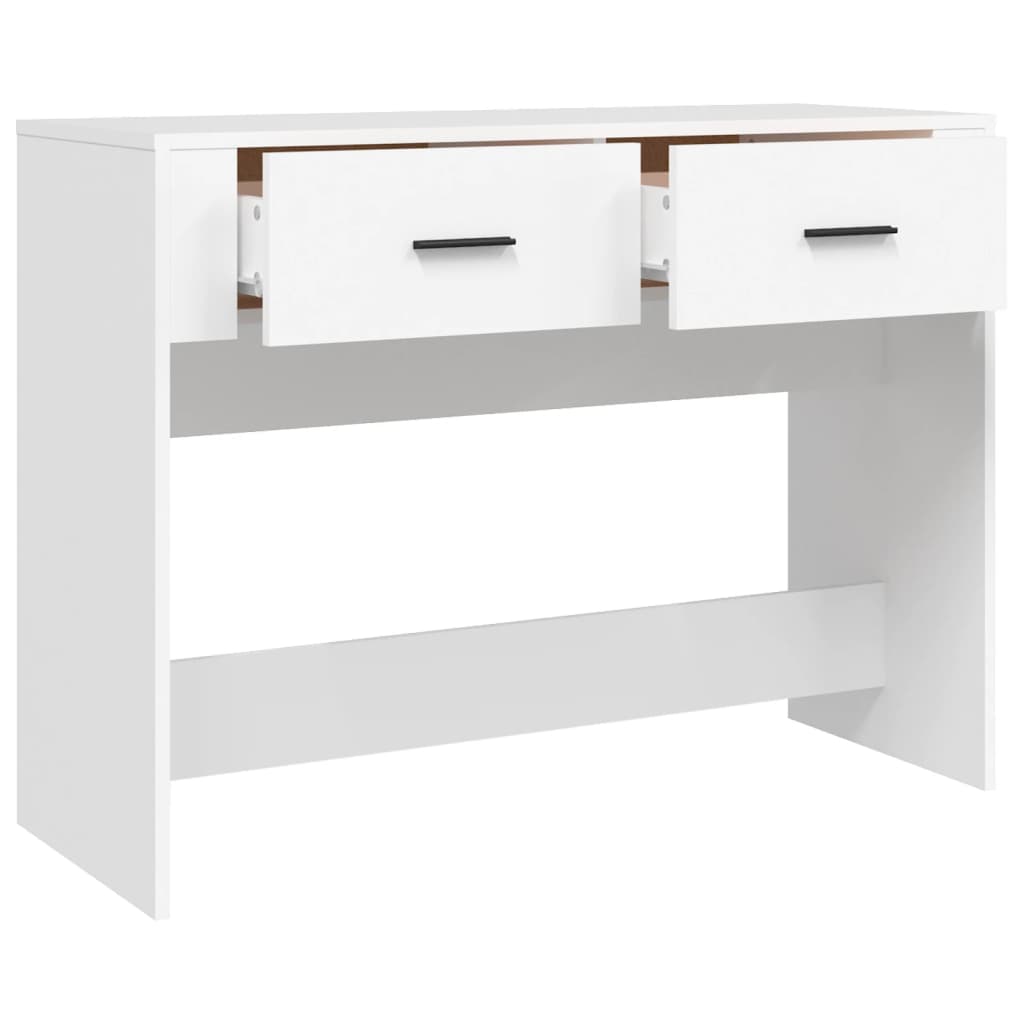 Table console 100x39x75 cm Bois d'ingénierie #couleur_blanc