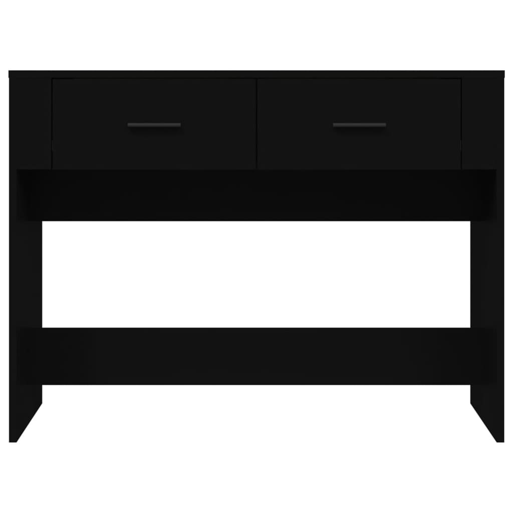 Table console 100x39x75 cm Bois d'ingénierie #couleur_noir